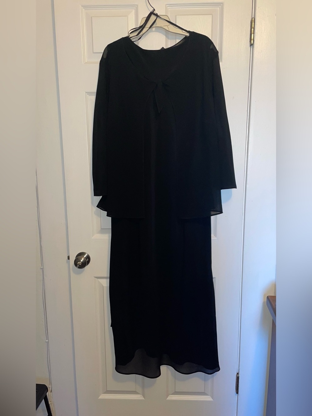 Fashion Bug Black Sleeveless Dress with Sheer Overlay Top